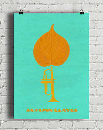 Autumn Leaves - Jazz - plakat fine art, minimalmill