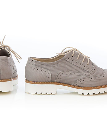 SKÓRZANE PÓŁBUTY ZAPATO 258 SZAREY SZTRUKS, Zapato