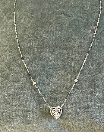 SERCE Naszyjnik ze srebra pr. 925 cyrkoniami. Na prezent serduszko, Ade Art