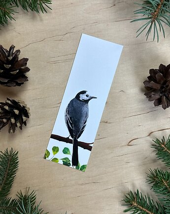 Zakładka do książki z pliszką siwą, mavipoppy art