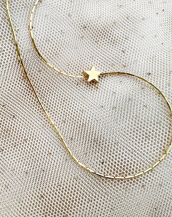Naszyjnik z GWIAZDKĄ , delikatny naszyjnik choker złota gwiazda, Anemon Atelier