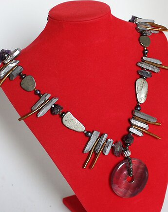 UNIKAT! Fluoryt, piryt, kwarc tytanowy