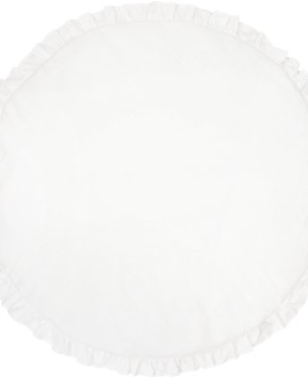 Lniana mata z falbanką PN Biały, Cotton & Sweets