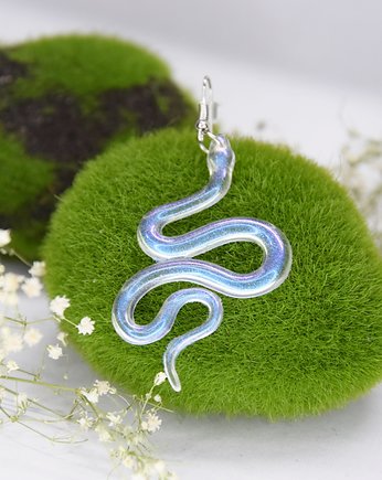 Kolczyki węże  błękitny opal, Bookova
