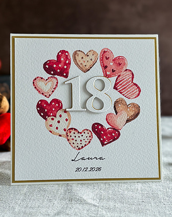 Kartka na 18 urodziny z kopertą prezentową, BH 34, Anna Art and Crafts