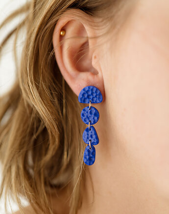 Wiszące kolczyki  łańcuszki z fakturą, Dwie Gliny