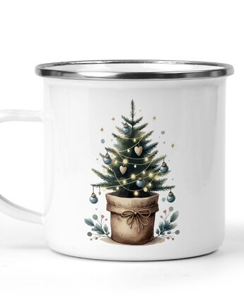 Świąteczny kubek metalowy choinka 11, Kreatywny Warsztat