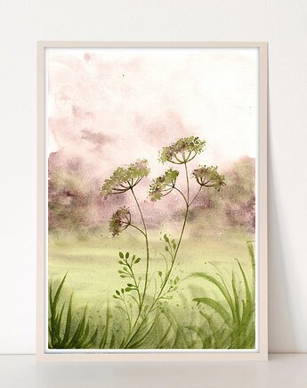 Oryginalna akwarela. Łąka  A4, Malgorzata Domanska