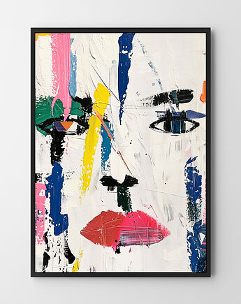 Plakat Twarz abstrakcja malarska, HOG STUDIO