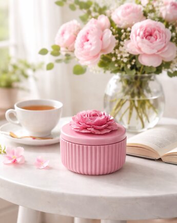 Dekoracyjna szkatułka z żywicy epoksydowej z kwiatowym motywem, FantasticJewelry