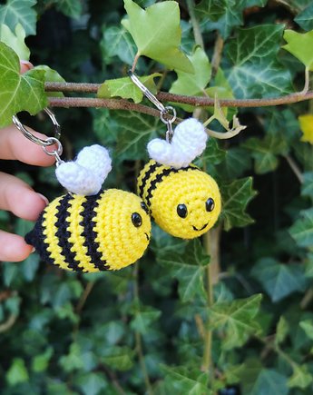 Brelok zakochane pszczółki prezent na ślub, NESSING handmade