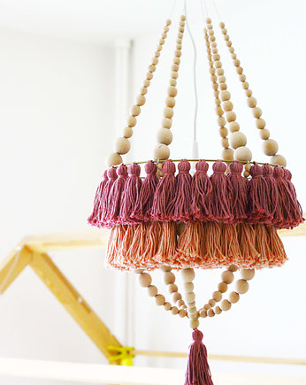 Lampa Abażur Boho z Chwostami -Katja różowy, Cheri Berry