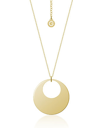 Naszyjnik złocony double ring maxi, Glare