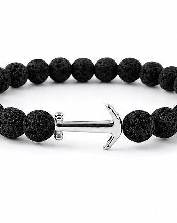 Bransoletka męska STONE ANCHOR-lawa wulkaniczna, ISSI Jewelry