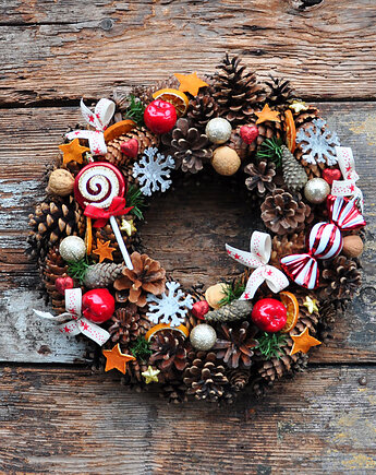 Świąteczny wianek naturalny, mamuta