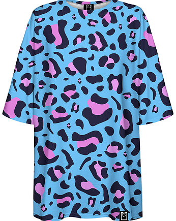 DR.CROW T-shirt Damski Oversize Panterka Blue, DrCrow