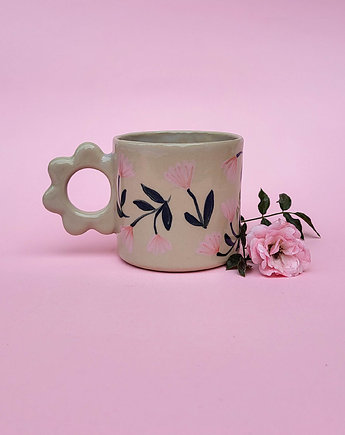 Ceramiczny kubek w kwiaty, OSOBY - Prezent dla babci
