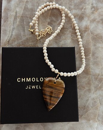 Naszyjnik damski Kamień rzeczny i Tygrysie Oko, Chmolowska Jewellery