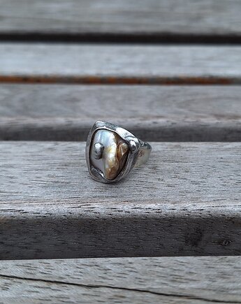 Masa perłowa - pierścionek regulowany, OSOBY - Prezent dla ukochanej