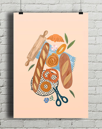 Chrupiące bagietki - plakat fine art, minimalmill