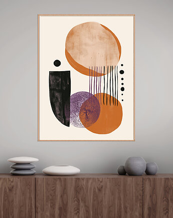 Geometria natury - Plakat, druk - Minimalizm, Boho, Loft #70, Black Sapphire Art
