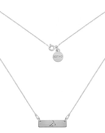 Srebrny matowy naszyjnik z konstelacją Koziorożca, SOTHO