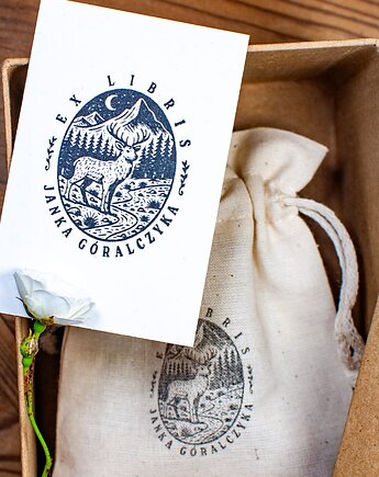 Ex Libris na prezent dla miłośników gór i książek, RetroNadruk