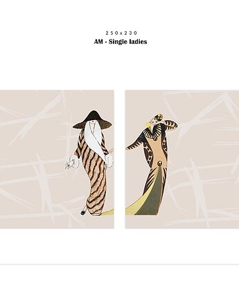 Zasłony artystyczne zaciemniające 2 szt Single Ladies - CUSTOM, SOWE