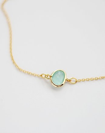 16k Gold Plated Framed Mint Glass Bracelet, Le Boho Bleu