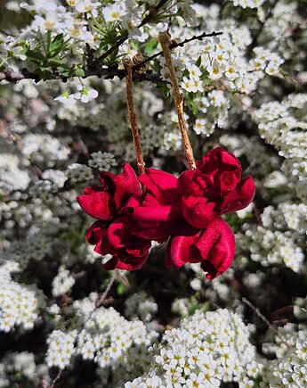 Flowers kolczyki pozłacane z jedwabiem *Hiszpańskie lato*, SOL DE ORO