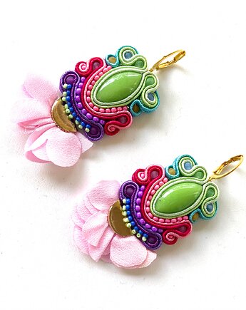 Sutaszowe kolczyki BELIZE z kwiatami, Sylwia Żak