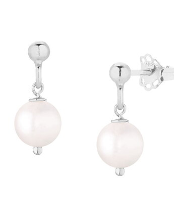 Kolczyki srebrne z naturalną perłą, MYNESS