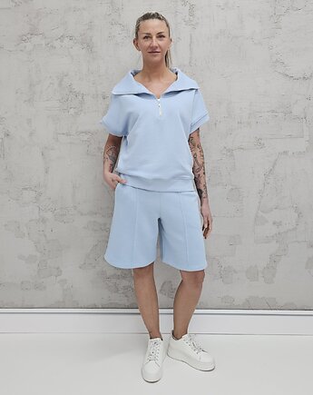 Amrita komplet bezrękawnik z zamkiem i spodenki Baby Blue, Ablush