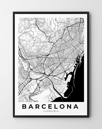 Plakat Barcelona - mapa, HOG STUDIO