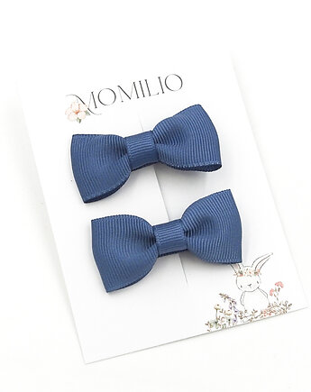 Spinki do włosów Classic Bow Smoke Blue, Momilio