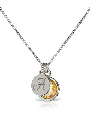 Aura - Srebrny naszyjnik personalizowany z cytrynem, Kuźnia Srebra