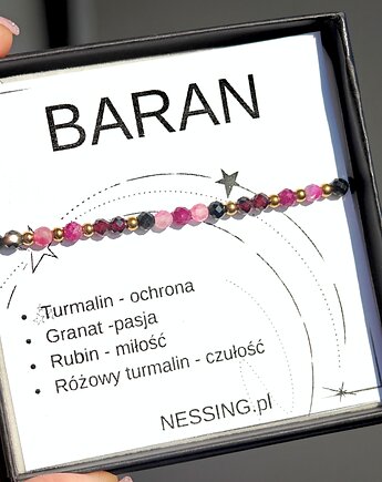 Baran bransoletka zodiakalna na gumce, NESSING handmade