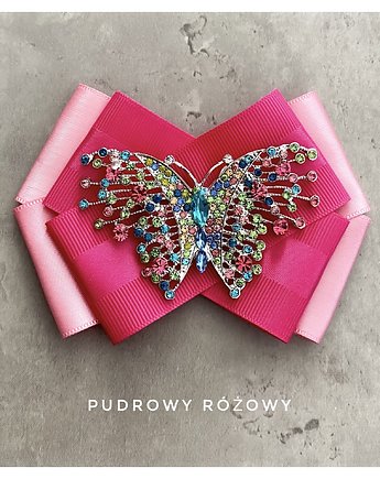 Broszka z   Motylem  z cyrkonii  NOWOŚĆ 1 szt, Pudrowy Różowy