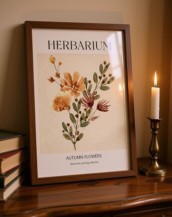 PLAKAT herbarium kwiaty jesienne, black dot studio