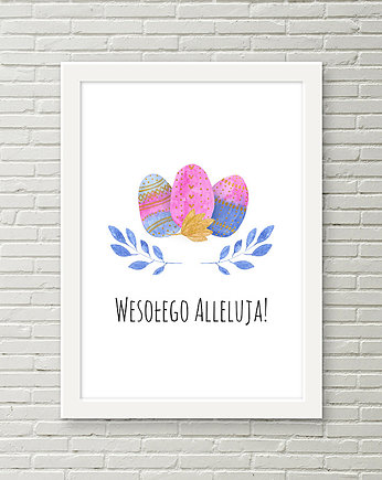 Plakat wielkanocny A4 pisanki, WOW party