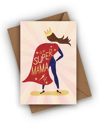 Kartka na Dzień Mamy- Super Mama, Czarna Owca Karteczki