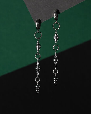 Długie srebrne kolczyki z hematytem, AT NOON