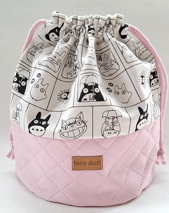 Kosmetyczka worek duży " mój przyjaciel Totoro" róż, tacy duzi
