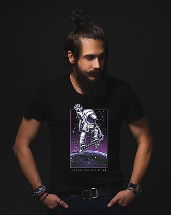 Koszulka organiczna z nadrukiem Reach for the star, ART ORGANIC