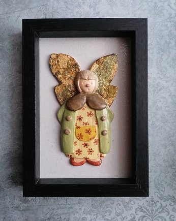 Ceramiczny aniołek w ramkach, Niebieski Zagajnik