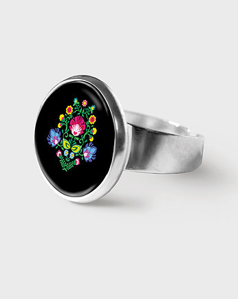 Pierścionek - Folkowy czarny, yenoo