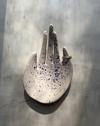 Ceramiczna Łapka Handmade Talerzyk na Biżuterię Niebieskie Ciapki, Maison Fragile
