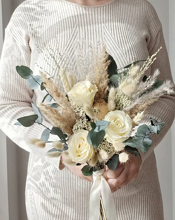 Bukiet ślubny z stabilizowanych roz, Mudryk Viktoria Dried Flowers