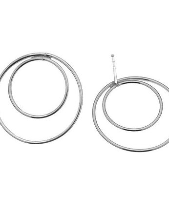 Kolczyki PODWÓJNE KOŁA -srebro,złoto,róż, ISSI Jewelry