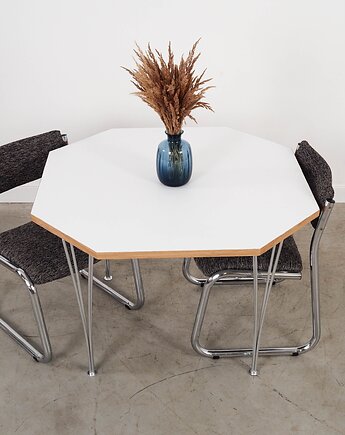 Stół biały, duński design, lata 80, produkcja: Dania, Przetwory design